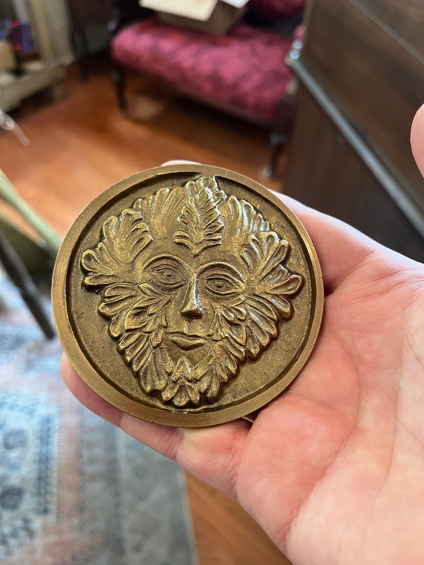 Green man altar tile