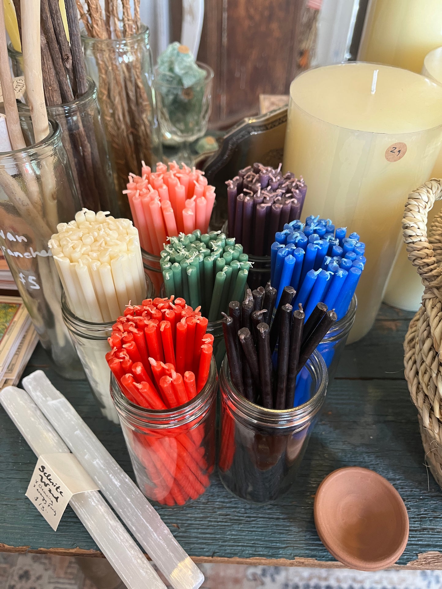 Beeswax spell candles